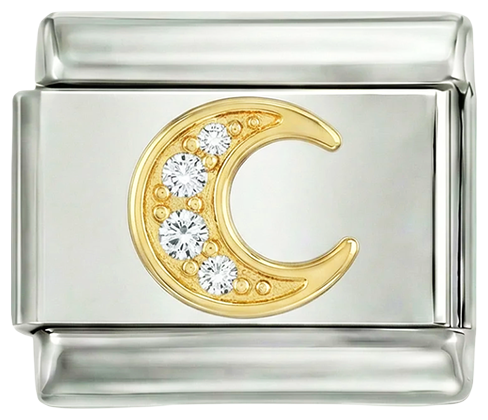 Letter C in Gold with Stones, on Silver - Letter-C-in-gold-with-stones-on-silver.png