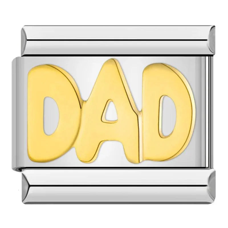 Dad in Gold, on Silver - Charms Official