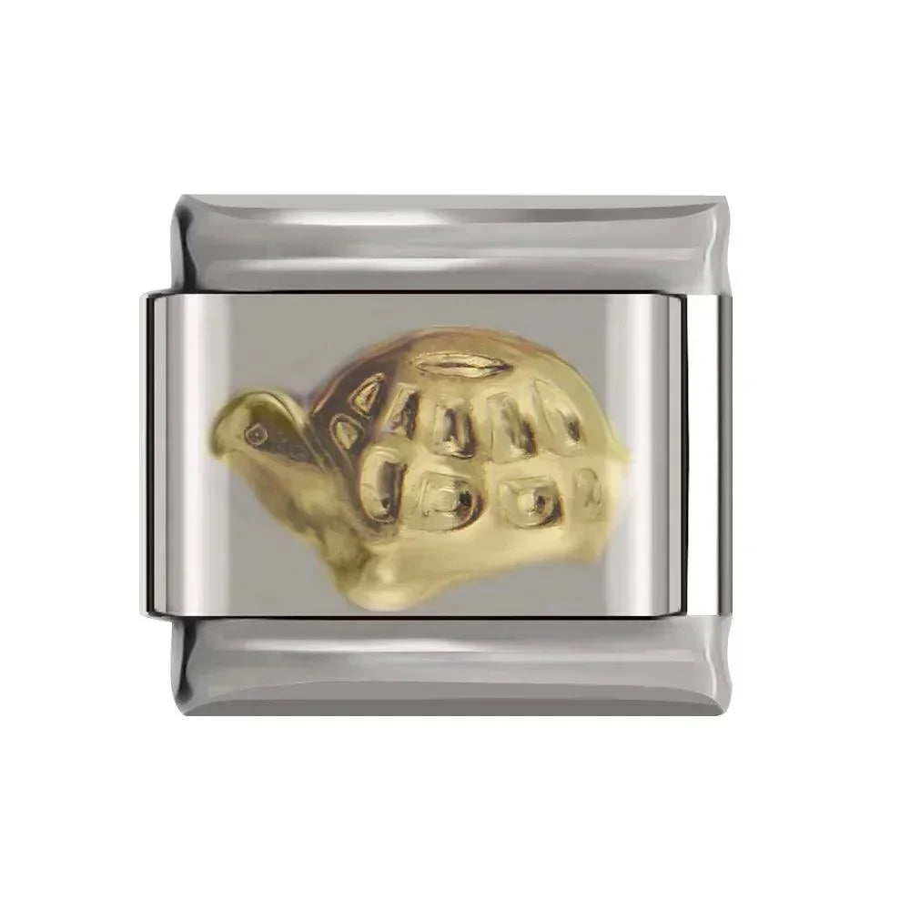 Gold Turtle on Silver - Charms Official