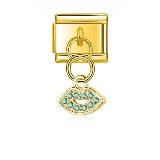 Mouth with Stones, on Gold - Charms Official