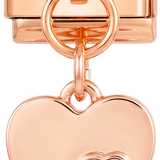 Kaksinkertainen sydän, violetit kivet, ruusukulta