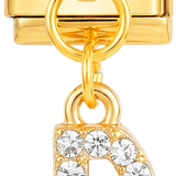 Letter D with stones, Hanging, on Gold - Letter-D-with-stones-hanging-on-gold.png