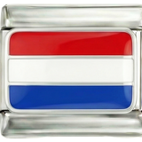 Netherlands Flag, on Silver