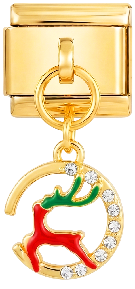 Lisätään - Red Snow Reindeer with Stones