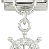 للإضافة - دفة سفينة بأحجار، من الفضة