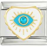 Evil Eye in White Heart on Silver - evil-eye-in-blue-heart-on-white-plate-on-silver.png
