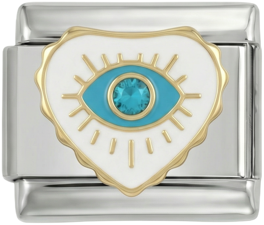 Evil Eye in Blue Heart on White Plate on Silver - evil-eye-in-blue-heart-on-white-plate-on-silver.png