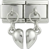 قلب كامل على Double Charms معلق على فضي