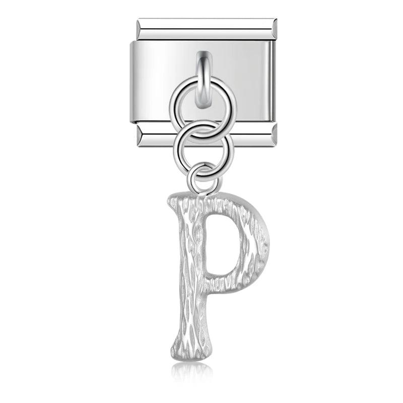 Letter P, Hanging, on Silver - Charms Official