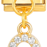 Letter Q with stones, Hanging, on Gold - letter-q-with-stones-hanging-on-gold.png