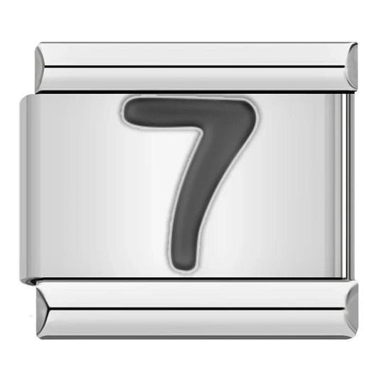 Number 7, on Silver - Charms Official