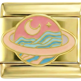 Pink Saturn with Moon on Gold - pink-saturn-with-moon-on-gold.png