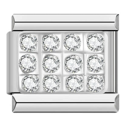 Silver Plate with White Stones - Charms Official